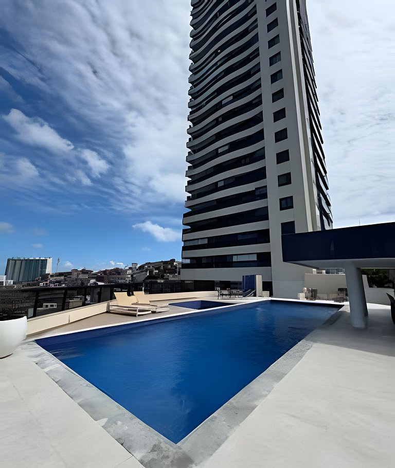 UNU Rio Vermelho: piscina, academia, vista mar, e+
