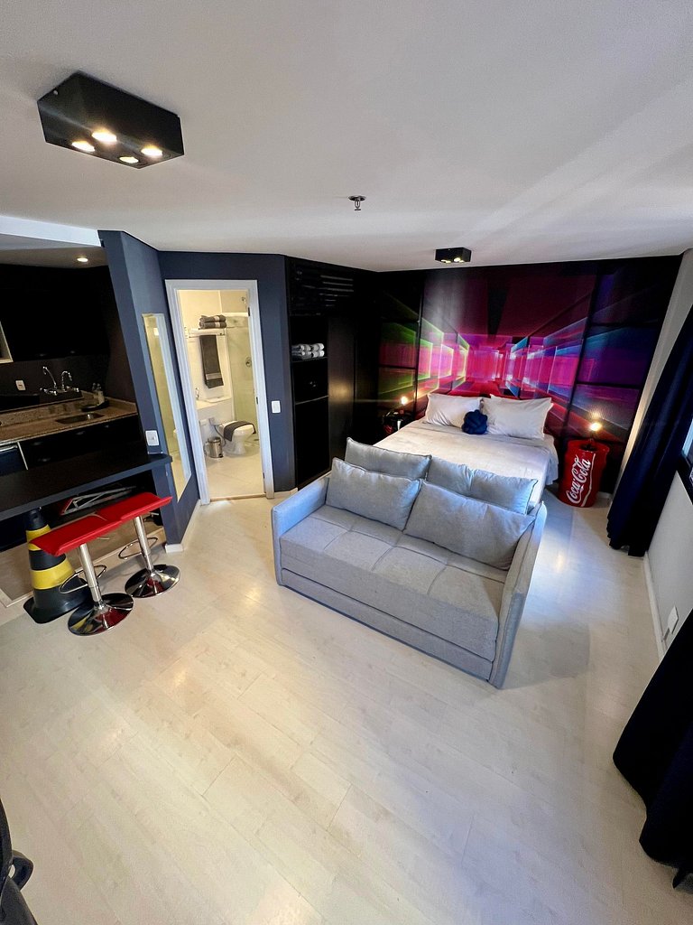 UNU 1503D Loft Moema: piscina, academia e +
