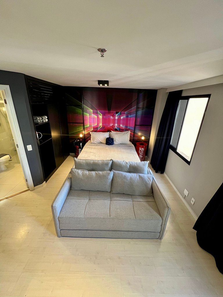 UNU 1503D Loft Moema: piscina, academia e +