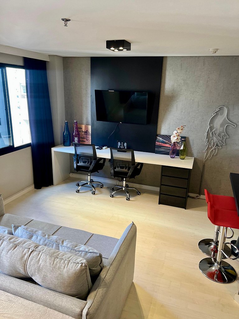 UNU 1503D Loft Moema: piscina, academia e +
