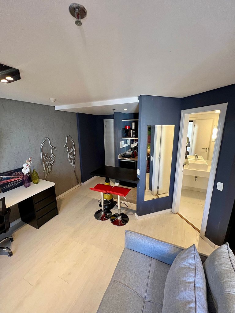 UNU 1503D Loft Moema: piscina, academia e +