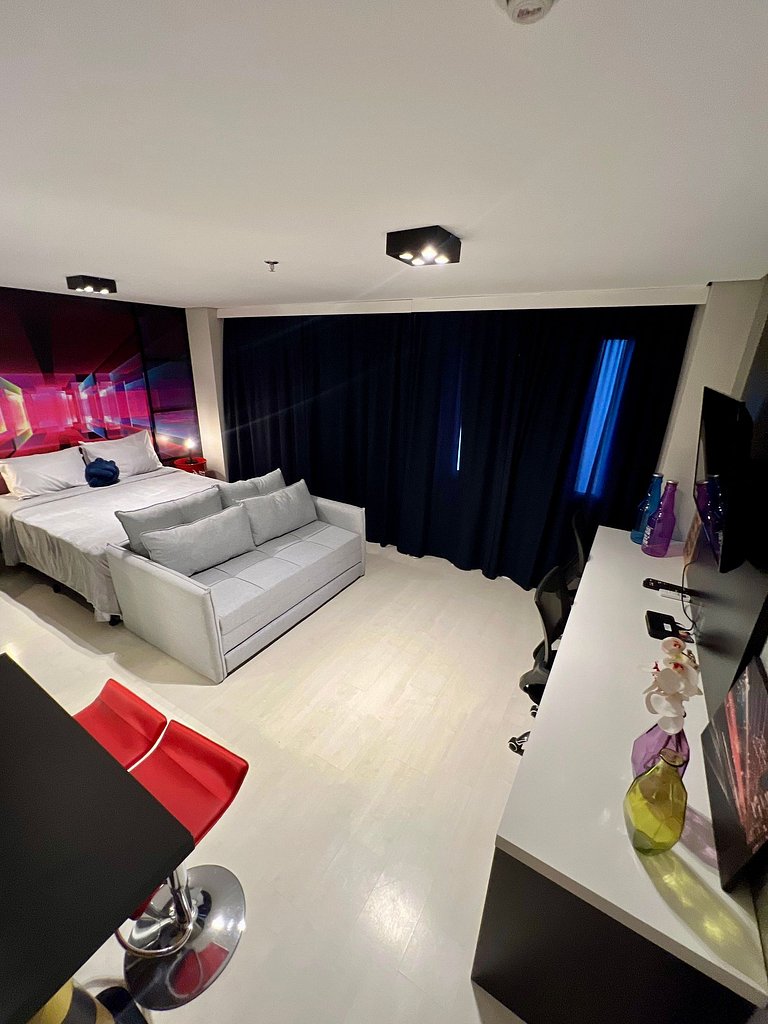 UNU 1503D Loft Moema: piscina, academia e +