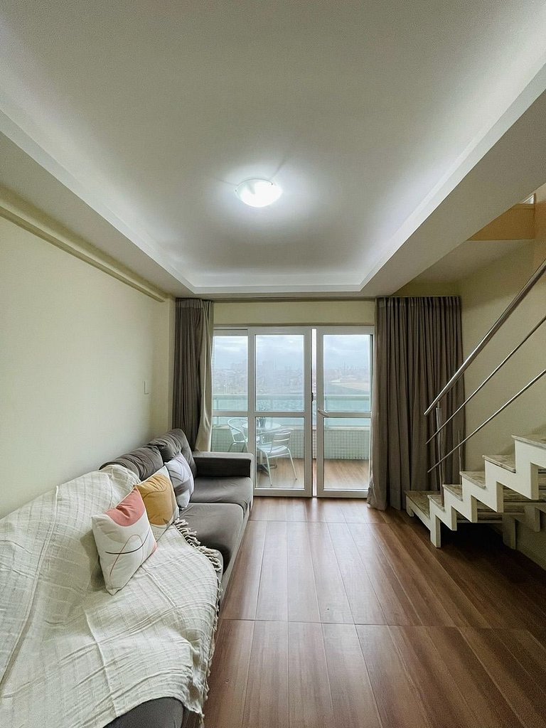 UNU 703 Duplex: Vista mar, piscina, C. Convenções