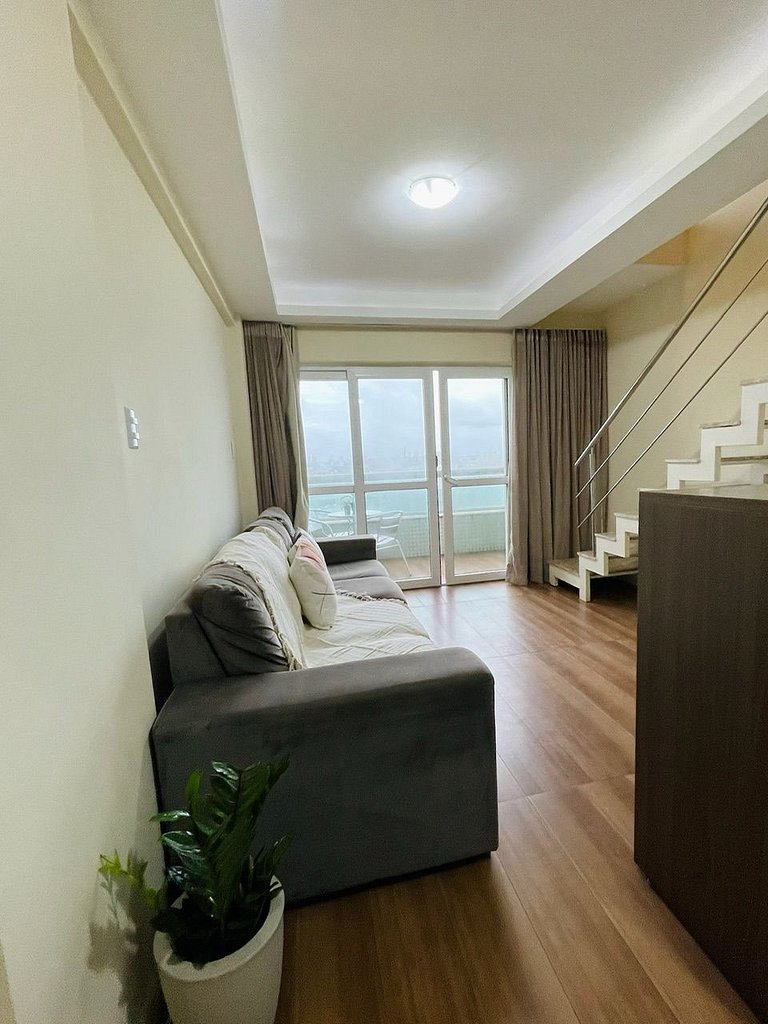 UNU 703 Duplex: Vista mar, piscina, C. Convenções
